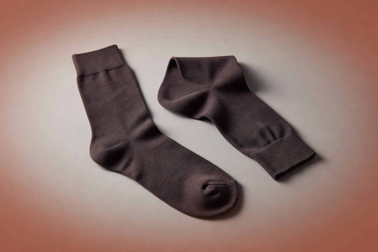 Soft charcoal grey merino wool socks